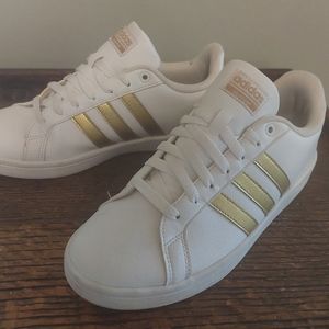 White and Gold Adidas